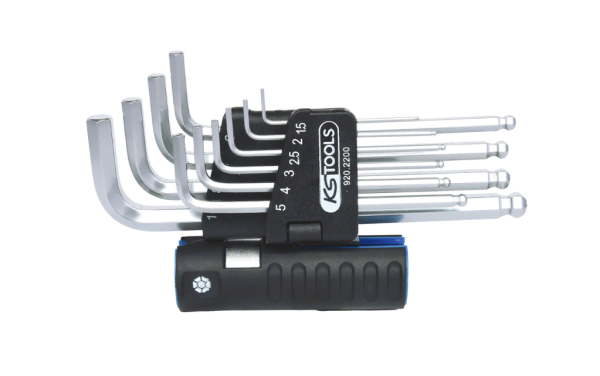 Набор шестигранников, 3 в 1, 10 шт, длинных, с шаровой головкой, 010121